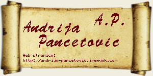 Andrija Pančetović vizit kartica